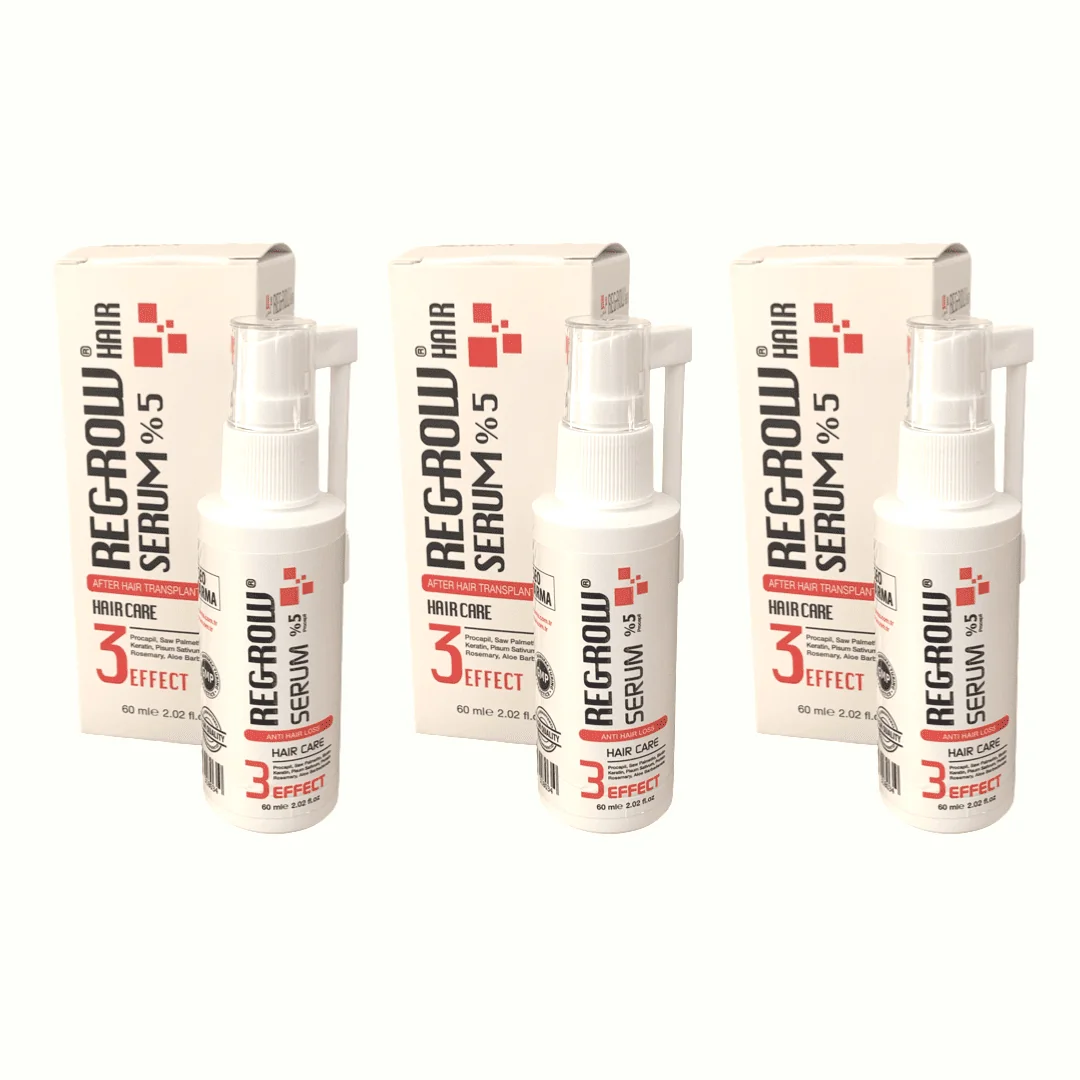 Regrow Hair Serum 3 Effects bottle for hair strengthening.