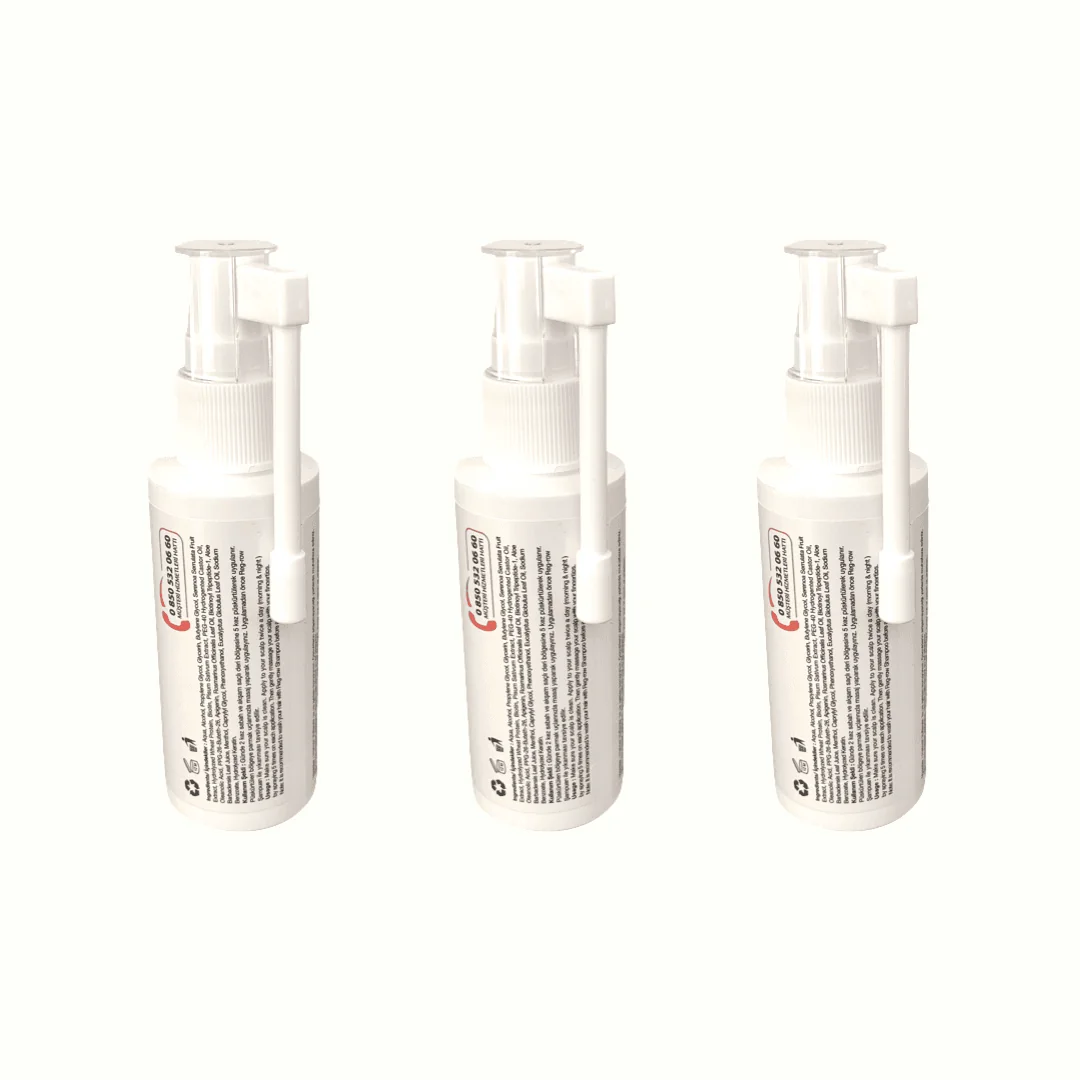 Natural ingredient hair serum for root nourishment.
