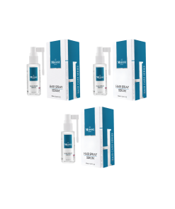 Light, non-greasy Mossi London hair strengthening spray.