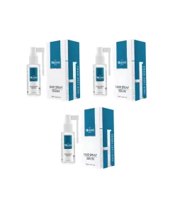 Light, non-greasy Mossi London hair strengthening spray.